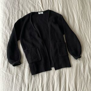 Oversized Black Knit Cardigan